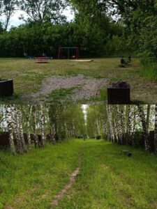 Покосили траву на аллеях и детской площадке.
